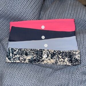 Lululemon Athletica Hairbands - Bold Pink, Classic Blues, and Blue Pattern